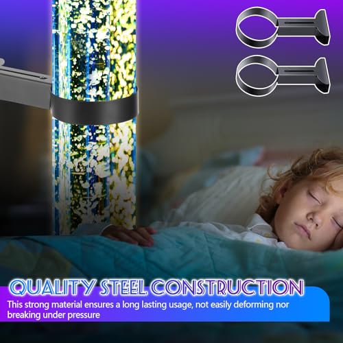 1 Pcs Sensory Bubble Tube Wall Bracket Extending 11 cm Diameter Wall Mounted Bubble Light Holder Water Floor Lamp Holder to Prevent Spillages and Keep Fish Aquarium Tank Stand Safe (Black) - color: Black