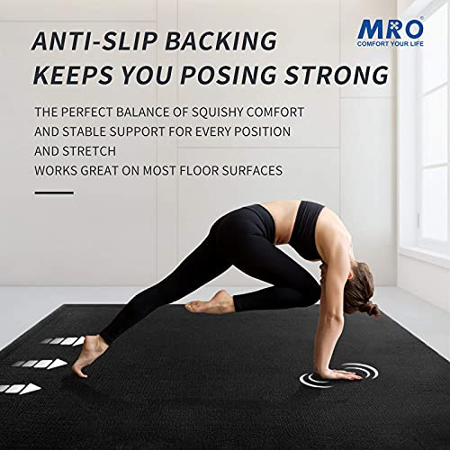 MRO Extra Large Yoga Mat, 12'x6'/9'x6'/7'x5'/6'x4' (9MM) - color: black, size: 9*6 FT