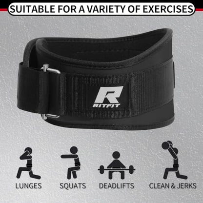 RitFit Weight Lifting Belt 6 Inch for Squats Deadlift Strength Training - color: Black, size: XXL(47"-55")