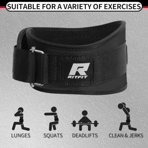 RitFit Weight Lifting Belt 6 Inch for Squats Deadlift Strength Training - color: Black, size: M(30"-36")