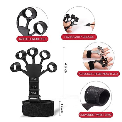 13 PCS Grip Strength Trainer Kit,Forearm and Hand Gripper Strengthener - color: Red