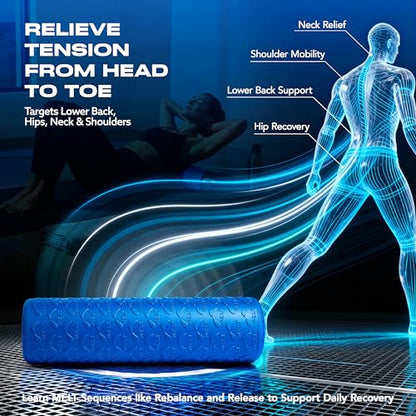 MELT Method 18 Inch Travel Soft Foam Roller- Half the Length of The MELT Full Body Roller | Portable Travel Size, Cross-Linked Memory Foam, Latex-Free, Myofascial Release, Lower Back, Hips, Neck, Shoulders