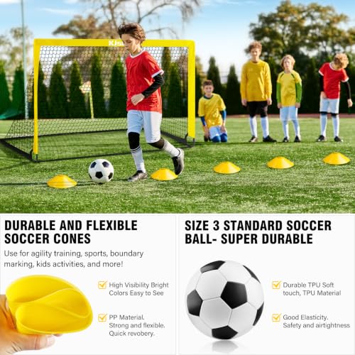 Soccer Goal, Kids Soccer Goals for Backyard Set of 2, Pop Up Soccer Net - color: Yellow, size: 4X3 FT