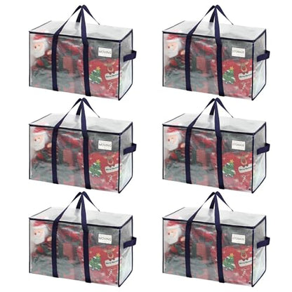 VENO 6 Pack Heavy Duty Moving Bags, Extra Large Storage Bags with Reinforced Handles & Strong Zippers, Foldable & Reusable Moving Box Alternative for Clothes & Dorm Storage