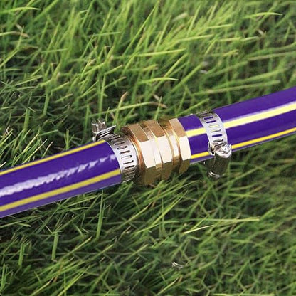 4 Sets Garden Hose Repair Connector with Clamps, Aluminum Water Hose End Replacement Fit for 3/4" and 5/8" Garden Hose Fittings - color: 4 Sets - Brass