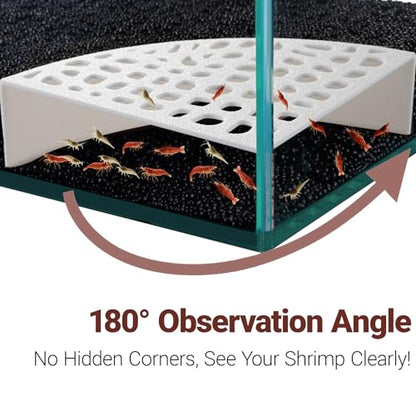 2-Pack Aquarium Shrimp Shelter Hide, 5.5x4x1.3 inches, Multi-Sized Holes for Cherry and Dwarf Shrimp - color: White