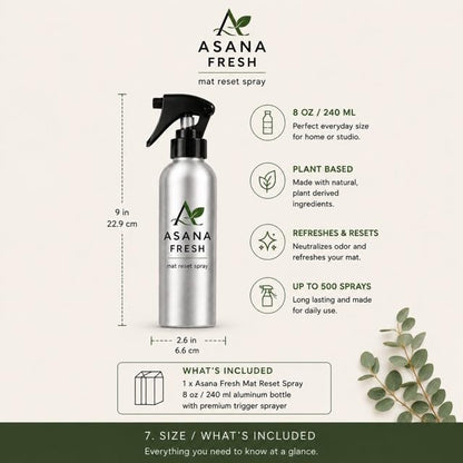 Yoga Mat Cleaner Spray, Eucalyptus Scent, 8 fl oz