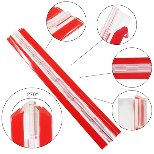 2Pcs 300x45mm Acrylic Piano Hinges - 12 Inch Steel-Reinforced Continuous Hinge for Aquarium Lids, Cabinet Box & Display Stands