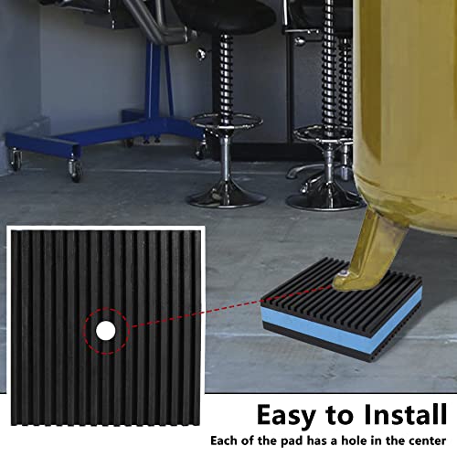 Anti Vibration Pads,3" X 3" X 7/8" Heavy Duty Blue EVA Rubber Anti Vibration Isolation Pad for Air Compressor,Washer and Dryer,HVAC,Treadmills,Air Conditioner Accessories,Pack of 4 - size: 3" X 3" X 7/8"