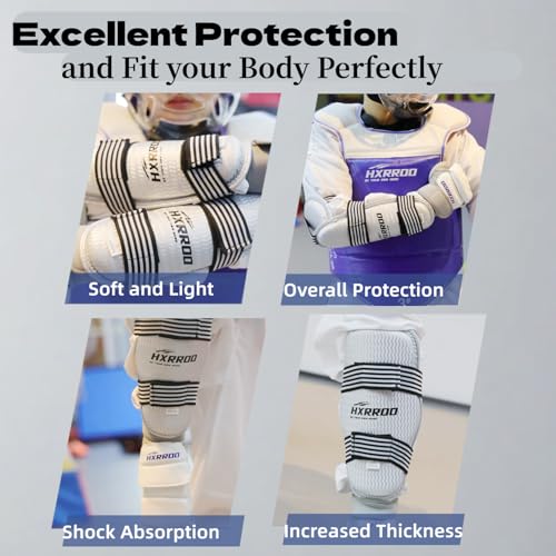 Taekwondo Shin Guards Arm Guard Protector Set for Kickboxing Martial Arts Taekwondo Karate Muay Thai Sparring Combat, Suitable for Youth and Adults