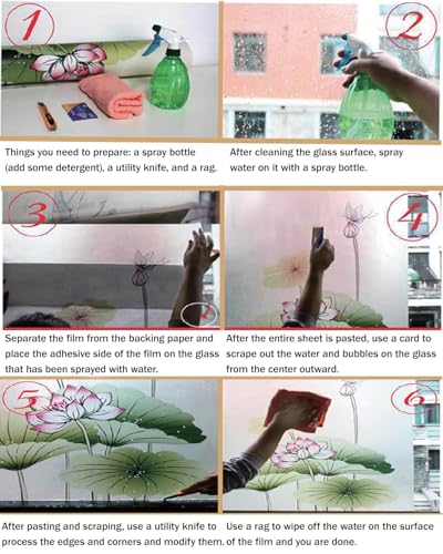 Shower Door Privacy Waterproof Film Two Way Frosted, Gradient Glass Film for Cabinets Meeting Room Windows, Window Cling for Privacy Aquarium(Style A,HxW 152x1500cm/4.9x49ft)
