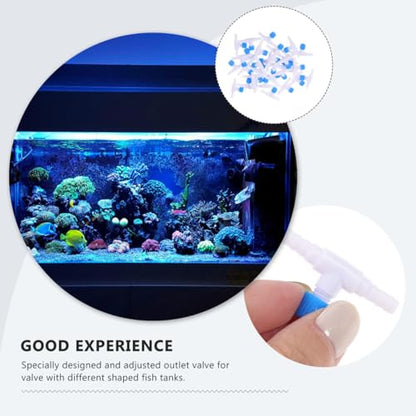 30Pcs T Shaped Aquarium Valves Compact Fish Tank Air Regulators Inline Tubing Connectors Adjustable Air Pump Control Valves for Home Aquariums