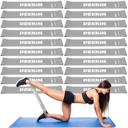 DEEKIN 20 Pcs Resistance Bands Bulk Exercise Bands - color: Light Gray, size: 25-30LBS