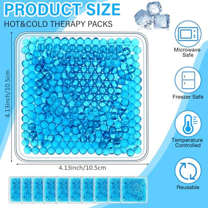 TrelaCo 60 Pcs Gel Ice Packs for Injuries 4"x4" Mini Reusable Ice Packs Small Cold Bags Hot Cold Compress for Pain Relief, Strain, Knee, Migraine, Neck, Toothache, Eyes, Face
