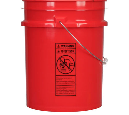 5 Gallon Food Grade BPA Free Made in USA Red Bucket Pail with White Air Tight Screw On Lid (Pack of 3)