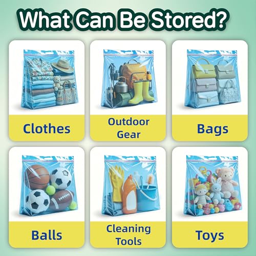 15 Gallon Extra Large Storage Bags with Handles, 3.5 Mil Thick 24"x24" with Clear Zipper Heavy Duty for Home, Moving and Travel, 3 Packs, Blue