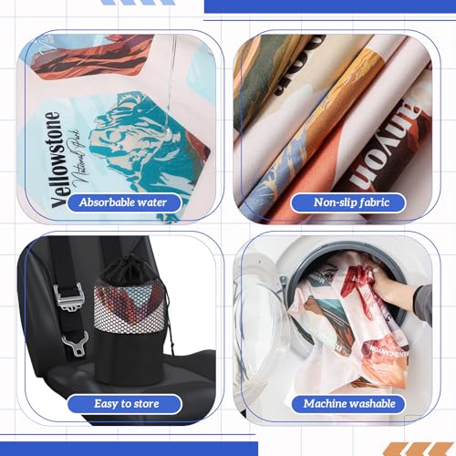 Hahafelt 2 Pack Car Seat Towel Cover with Storage Bag, 63 x 32 Inch Universal Non Slip Waterproof Sweat Protector for Car, Gym Workout Swimming Running, Machine Washable (Mixed Landscapes) - style: Mixed Landscapes