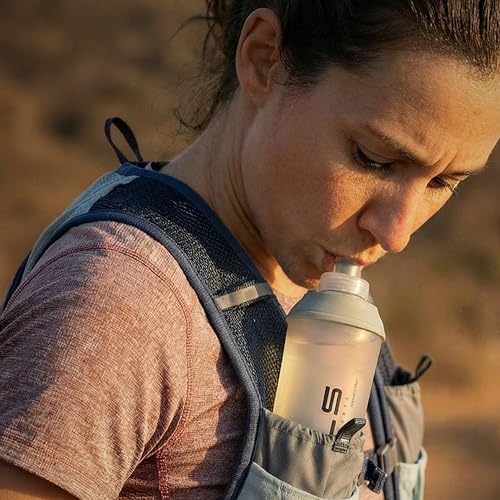 WRELS Running Water Bottle,250ml/350ml/500ml TPU Soft Flask,Collapsible Water Bottles for Hydration Vests and Running Belts Backpack, Soft Water Bottles For Hiking Cycling Climbing - color: White-250ml*2
