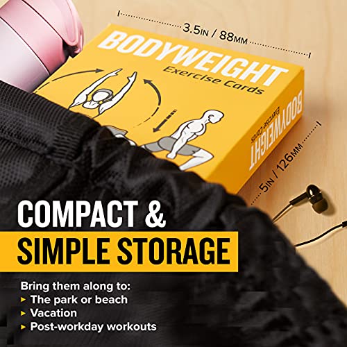 Bodyweight Workout Cards, Instructional Fitness Deck for Women & Men, Beginner Fitness Guide to Training Exercises at Home or Gym (Bodyweight, Vol 1) - style: Bodyweight Vol1