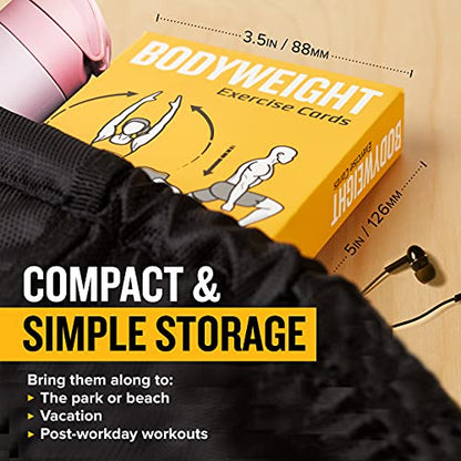 Bodyweight Workout Cards, Instructional Fitness Deck for Women & Men, Beginner Fitness Guide to Training Exercises at Home or Gym (Bodyweight, Vol 1) - style: Bodyweight Vol1