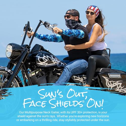S A Soul of Adventure Single UV Face Shield | UV 30+ Multipurpose Neck Gaiter Balaclava for Adults - color: Blackout American Flag