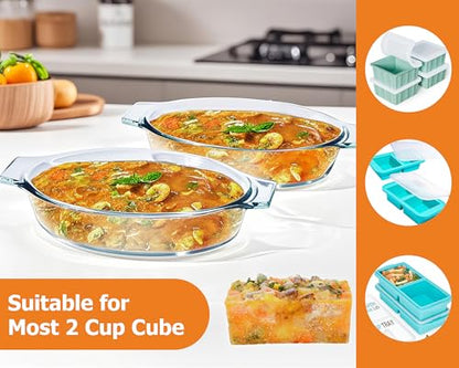 Small Casserole Dishes Oval 2 Pack, 23oz Glass Au Gratin Baking Dish, Individual Oval Baking Pan for Oven Microwave Air Fryer, 1 or 2 Person Servings, Bakeware Clear Prep Bowls with Handle - size: Small-Oval