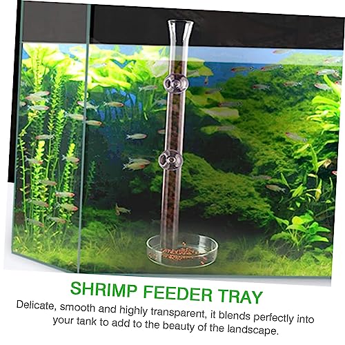 Kisangel 1set Glass Shrimp Feeder Dish Aquarium Container for Fish and Shrimp Easy to Clean Leak Design for Aquariums