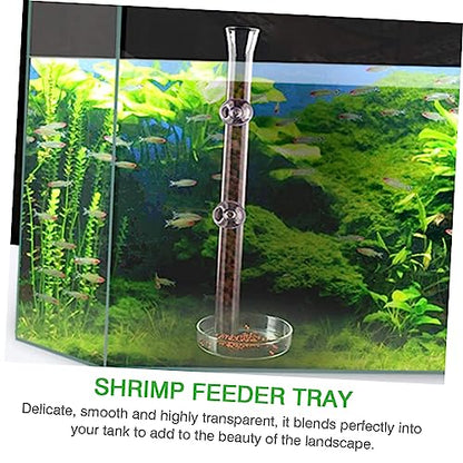 Kisangel 1set Glass Shrimp Feeder Dish Aquarium Container for Fish and Shrimp Easy to Clean Leak Design for Aquariums