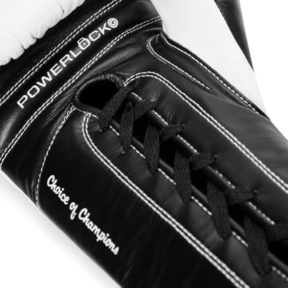 Everlast Powerlock OG Pro Training Boxing Gloves - color: WHT/BLK, size: 12 oz