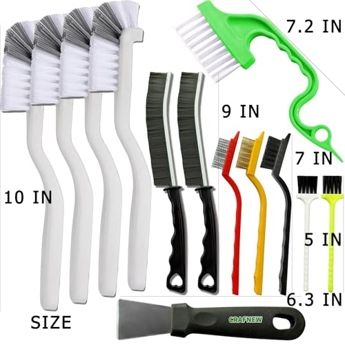 13Pcs Small Cleaning Brush Set, Hard Bristle Crevice Cleaning Brush, Long Handle Household Cleaning Tool Suitable for Cups, Bottles, Teapots, Corners, Sinks, Faucets, Toilets