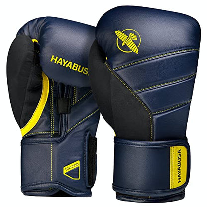 Hayabusa T3 Boxing Gloves - Sparring - color: Navy/Yellow, size: 14oz
