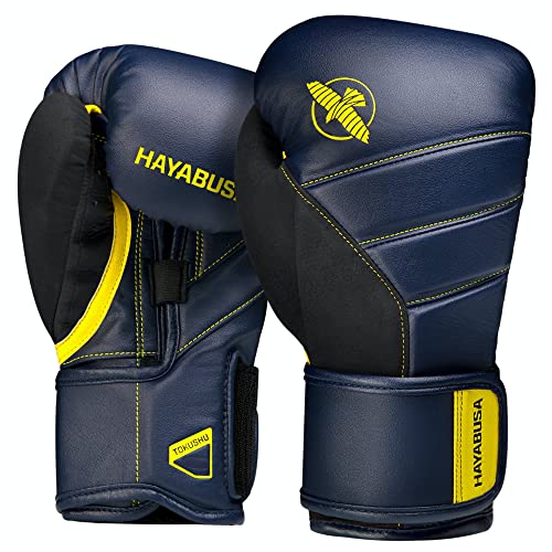 Hayabusa T3 Boxing Gloves - Sparring - color: Navy/Yellow, size: 16oz