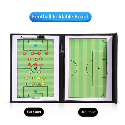 Soccer Coaching Board, Magnetic Soccer Clipboard for Coaches, Football Foldable Board with Dry Erase, Marker Pen