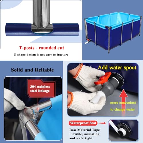 Portable Above Ground Canvas Fish Pond, 1.5x1x0.7m Aquaculture Holding Tank for Koi & Turtles, Indoor/Outdoor Temporary Water Garden - size: 1.5*1*0.7m