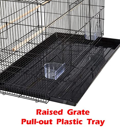 Lot of Breeding Bird Flight Cages for Canary Parakeet Aviaries Budgies Lovebird Finch (24" Black Divider) - color: 24" Black Divider
