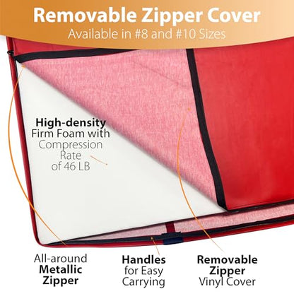 Foamma Gymnastics Mat - 8" x 4 ft x 4 ft, Red Landing Mat for Kids and Adults, Wrestling Mat with Waterproof Cover, High-Density Tumbling Mat, Gymnastics Equipment for Indoor and Outdoor - size: 4ft x 4ft, style: 8" Thickness