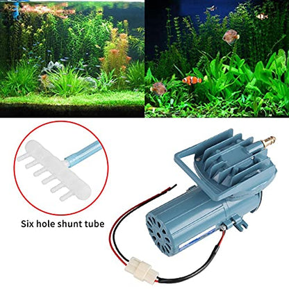 Aquarium Air Pump, DC 12V 35W Fish Aerator for Pond Aquaculture Oxygen Pump with Adjustable Knob Portable Fish Tank Pump for Hydroponics, Fish Farm, 8.6 x 4.3 x 5.5 Inch