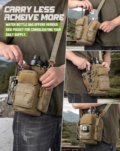 RXW 64oz Insulated Water Bottle Half Gallon Water Jug with Sleeve Tactical - color: Khaki