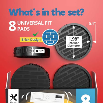 Silent Guys Anti Vibration Pads for Washing Machine - 8 Pack Washing Machine Anti Vibration Pads Vibration Isolation Pads Washing Machine Shock Absorber Washing Machine Leveling Feet