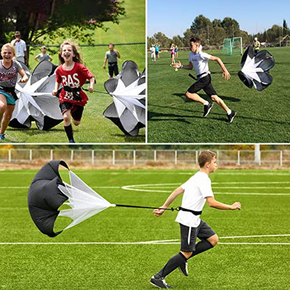 KUYOU Running Speed Training Speed Chute Resistance Parachute for Speed and Acceleration Training Fitness Explosive Power Training 56-Inch - style: 1 Resistance Parachute + 1 Adjustable Belt