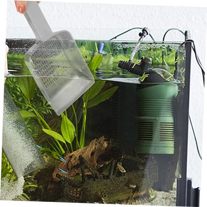 HANABASS Aquarium Sand Shovel Tool Cleaner for Fish Tank Maintenance Stylish Gray Design for Easy Sediment Removal Multifunctional Bucket Tool for Gravel and Sand Cleaning