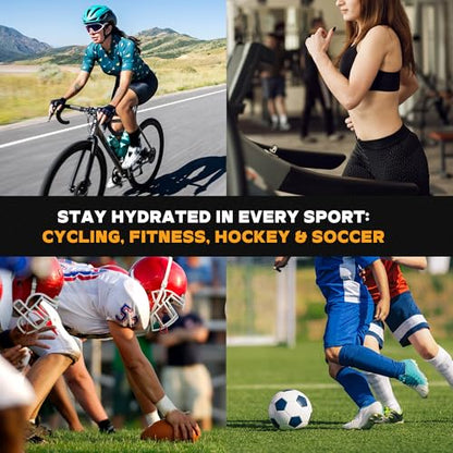 UICE Water Bottle with Straw,1 Liter Easy Squeeze Bottles for Hockey Curved Long Straw Built In Finger Grip,Sports Water Bottle for Football, Lacrosse, Boxing,Fitness-Black - color: black
