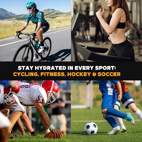 UICE Water Bottle with Straw,1 Liter Easy Squeeze Bottles for Hockey Curved Long Straw Built In Finger Grip,Sports Water Bottle for Football, Lacrosse, Boxing,Fitness-White - color: white