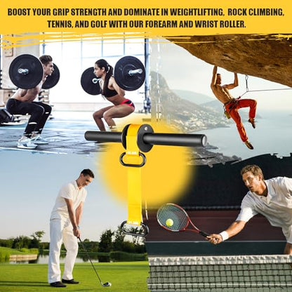 Forearm Strengthener and Wrist Roller, Ultra-Strong Nylon Webbing