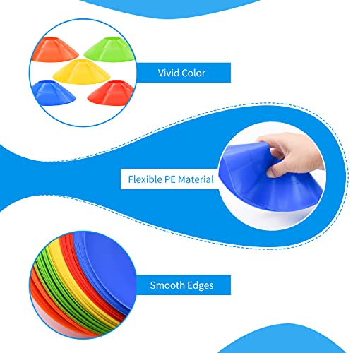 25/50/100pcs Disc Cones, Agility Soccer Cones with Carry Bag and Holder - color: 100pcs