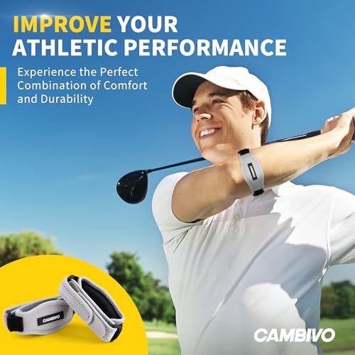 CAMBIVO 2 Pack Tennis Elbow Brace Strap for Tendonitis, Light Gray - color: Light Gray, size: 2 Count (Pack of 1)