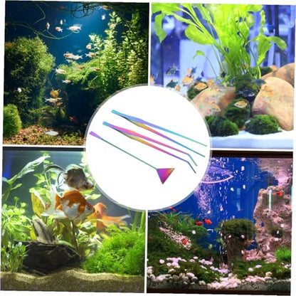 TOYANDONA 3pcs Plant Aquarium Tools Set Tweezers Spatula Kit for Fish Tank Cleaning