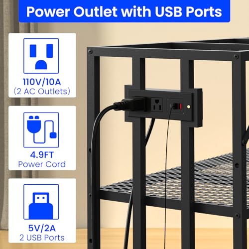 55-75 Gallon Aquarium Stand, 1000LBS Capacity Fish Tank Stand with 3-Tier Shelves & Integrated Power Strip, Heavy Duty Metal Frame for Fish Tanks and Reptile Terrariums