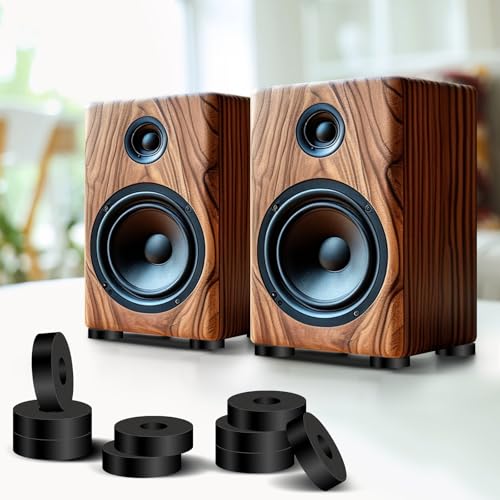 8P Rubber Isolation Pads Thick Anti-Vibration Rubber Washers1.5 in OD 0.5 in ID 0.4 Thick High-Density RubberMechanical Vibration Damping Pads Isolator Washers for Speakers, Refrigerators, Table Feet