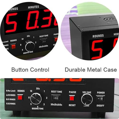Boxing Interval Timer, Gym Timer Gym Clock, Interval Timer, Workout Timer, Gym Clock Timer, Interval Timer for Muay Thai, MMA, Kickboxing, Boxing, Martial Arts,Blue - color: Blue